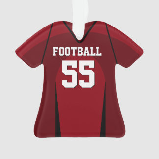 Red and Black Football Jersey Ornament