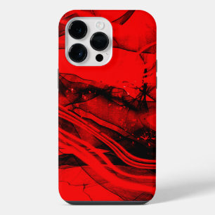Red and Black fractal abstract art  iPhone 14 Pro Max Case