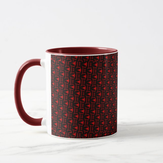 Red And Black Fractal Art Mug (Left)