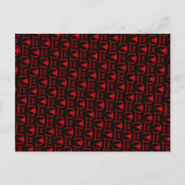 Red And Black Fractal Art Postcard (Front)