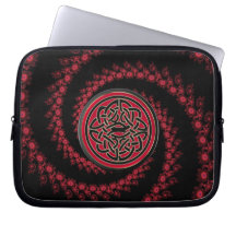 Red and Black Fractal with Celtic Knot
