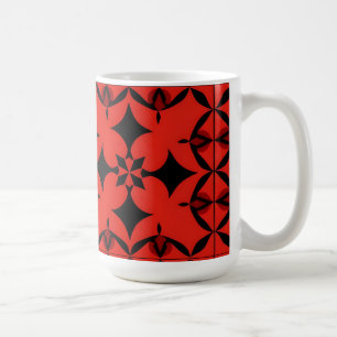 Red and Black Geometric Abstract Art Coffee Mug