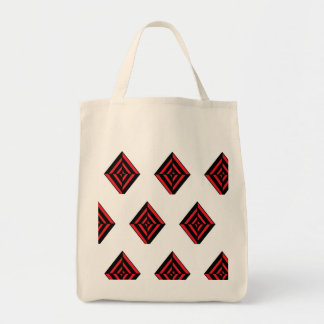 Red and Black Geometric Diamond Pattern Modern Tot Tote Bag