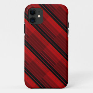 Red and Black Geometric Patchwork Quilt  iPhone 11 Case