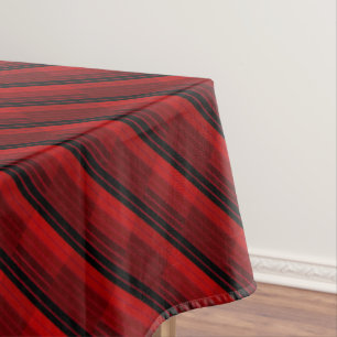 Red and Black Geometric Patchwork Quilt  Tablecloth