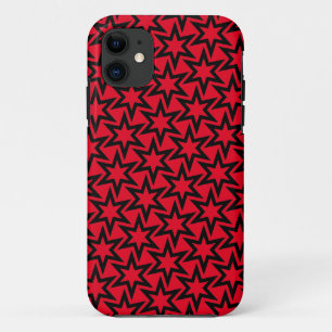 Red And Black Geometric Star Pattern iPhone 11 Case