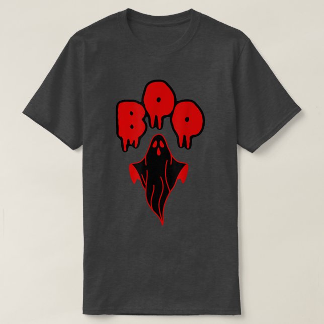 Red And Black Ghost Boo Halloween Costume  T-Shirt (Design Front)
