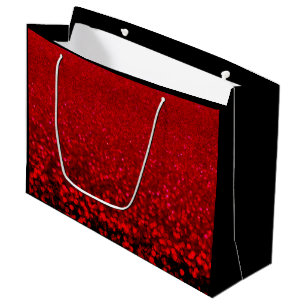 Red and black glitter Ombre Large Gift Bag