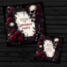 Red and Black Gothic Birthday