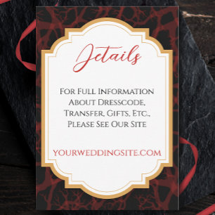 Red and Black Gothic Dark Wedding Enclosure Card