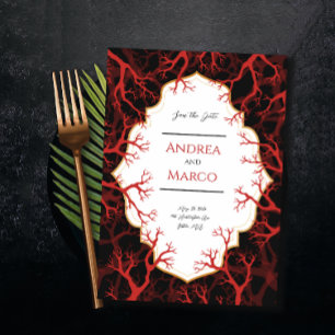 Red and Black Gothic Dark Wedding Invitation