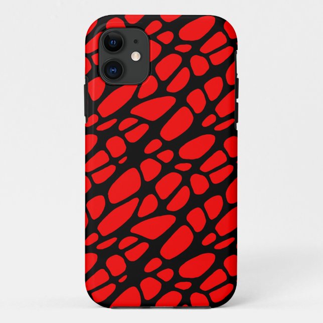 Red and Black Gothic Organic Web Pattern Case-Mate iPhone Case (Back)