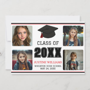 Red and Black Graduation Announcement