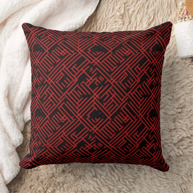 Red and black grid pattern  cushion (Blanket)