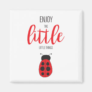 Red and Black Hand Drawn Baby Ladybug Cute Bug Magnet