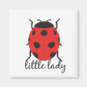 Red and Black Hand Drawn Baby Ladybug Cute Bug Magnet