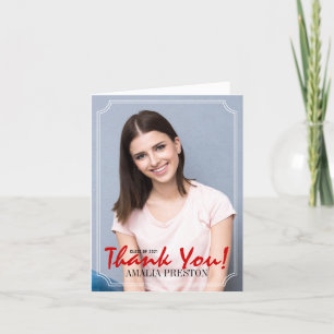 Red and black handwritten Class of 2021 graduate Thank You Card