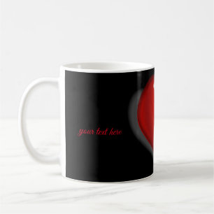 Red and Black heart custom Coffee Mug