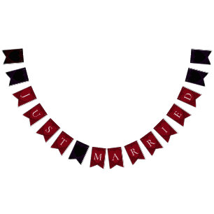 Red and Black Heart Gothic Wedding Bunting Bunting