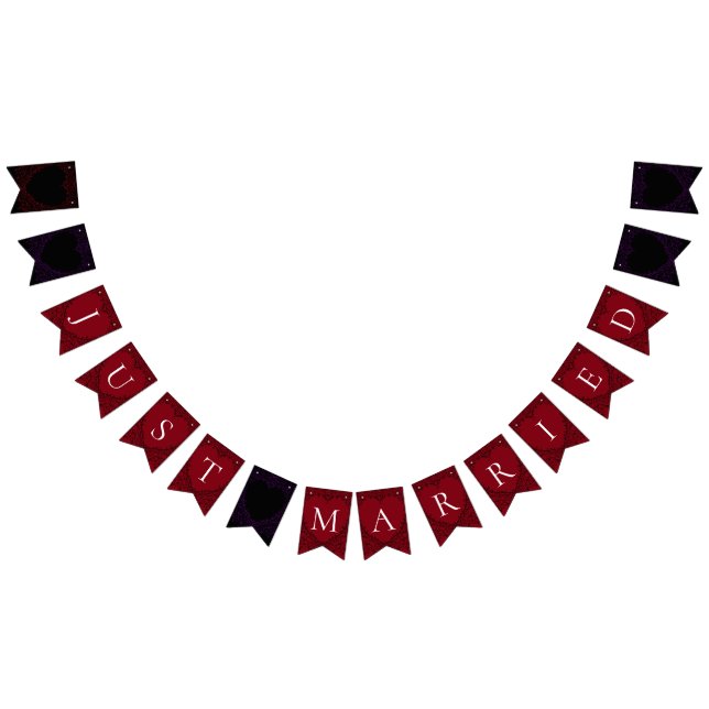 Red and Black Heart Gothic Wedding Bunting Bunting Bunting (All)