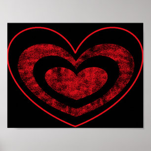 Red and Black Heart Poster Wall Hanging
