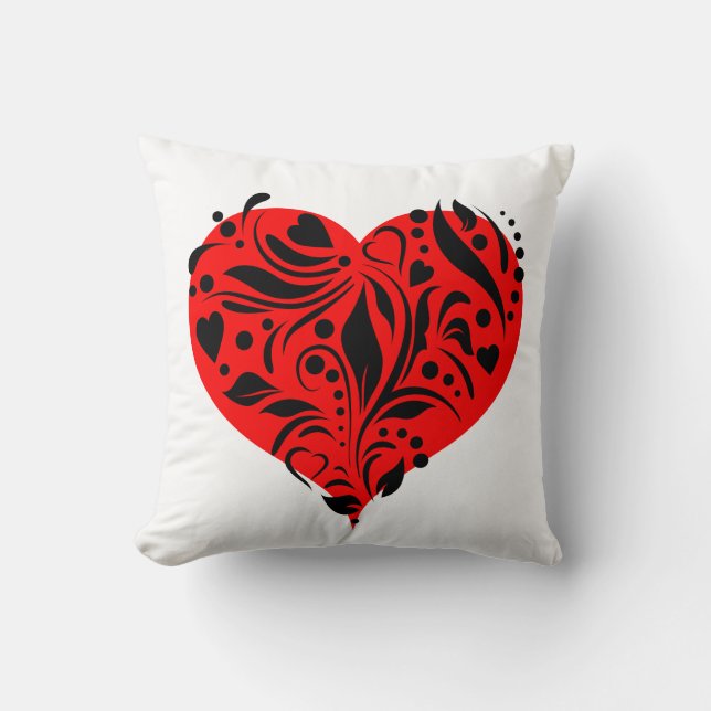 Red And Black Hearts Cushion (Front)