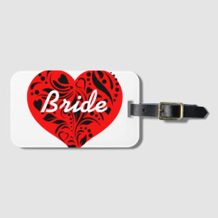 Red And Black Hearts Luggage Tag