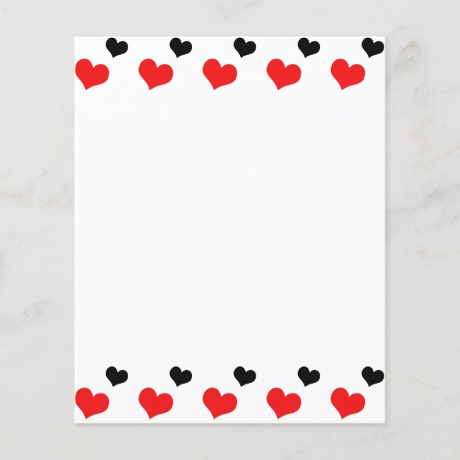 Red and black hearts Paper Sheet (Front)