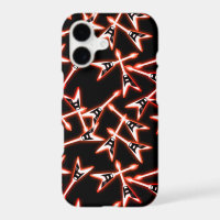 Red and Black Heavy Metal Electric Guitar Pattern