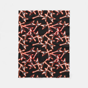 Red and Black Heavy Metal Electric Guitar Pattern Fleece Blanket