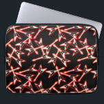 Red and Black Heavy Metal Electric Guitar Pattern Laptop Sleeve<br><div class="desc">A seamless pattern of V shape guitars on Paper Plate.
Red and black repeating electric guitars for rock and roll and heavy metal fans.</div>