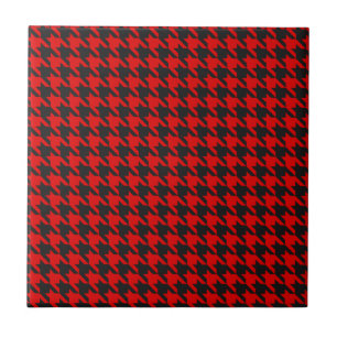 Red And Black Houndstooth Pattern Tile