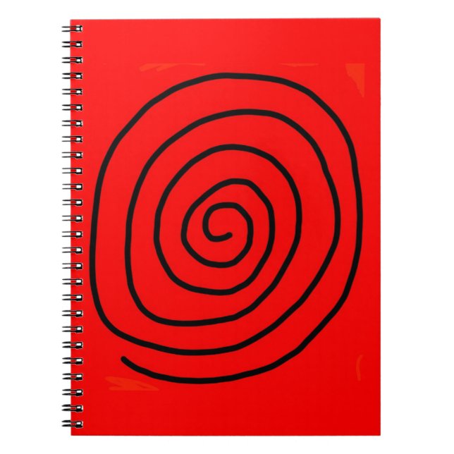 Red and black hypnotising wheel notebook (Front)