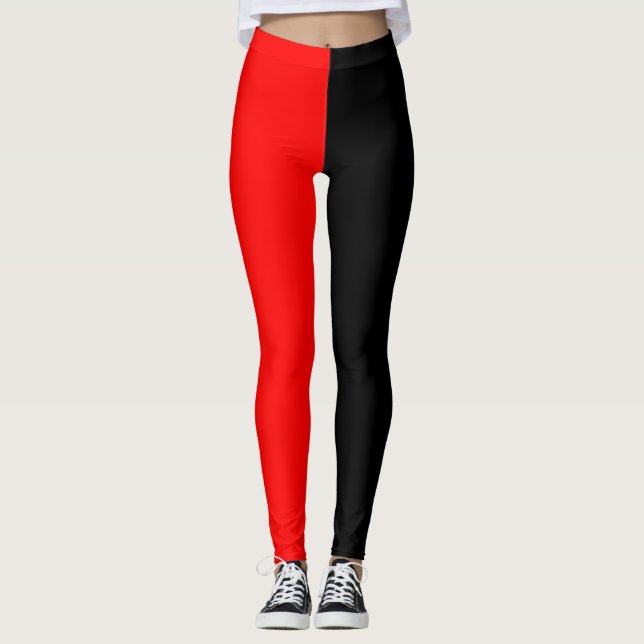 Red and Black Jester Leggings (Front)