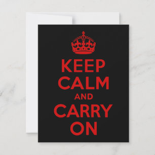 Red and Black Keep Calm and Carry On
