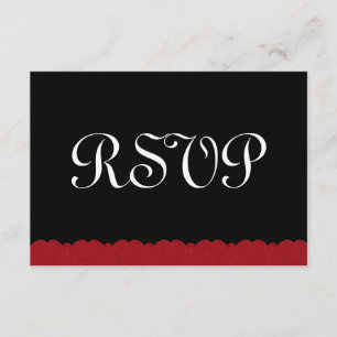 Red and Black Lace RSVP Wedding Response
