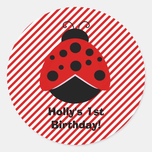 Red and Black Lady Bug Stickers (Front)