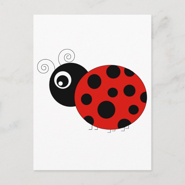 Red and Black Ladybug Postcard (Front)