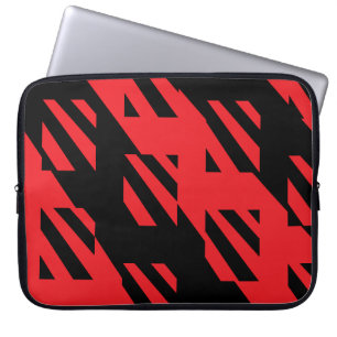 Red and Black Laptop Case With Abstract Pattern