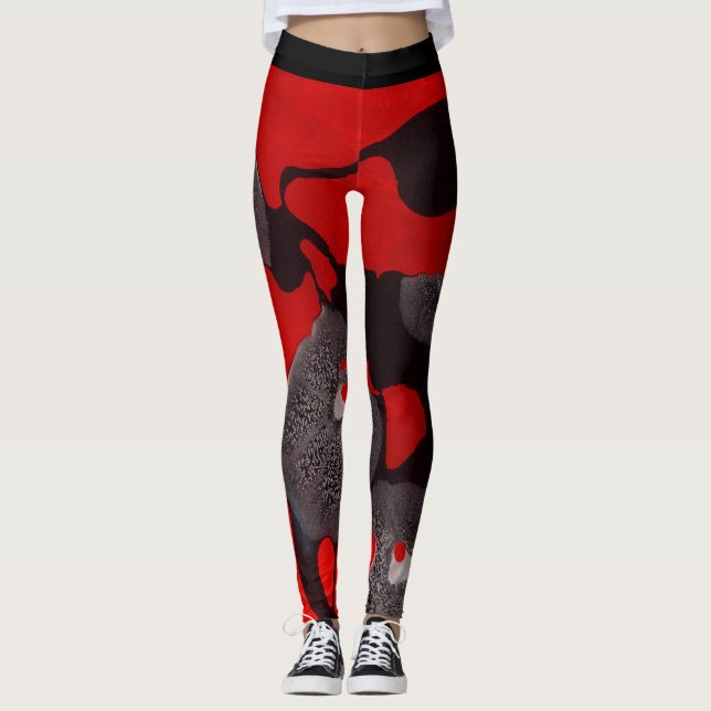 Red and Black Leggings Connections- (Front)