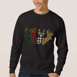 Red And Black leopard Green Christmas Buffalo Plai Sweatshirt