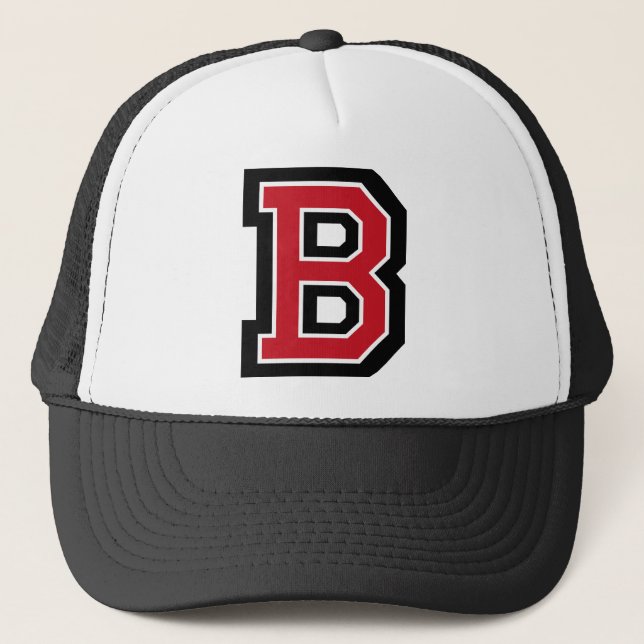 Red and Black Letter "B" Trucker Hat (Front)