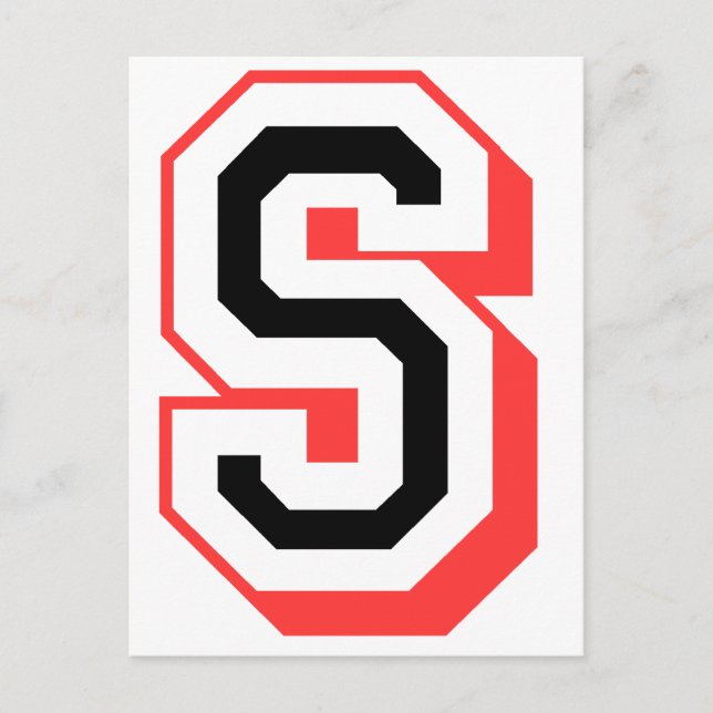 red and black letter S Postcard (Front)