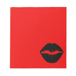 Red and Black Lipstick Notepad