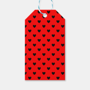 Red and Black little hearts Gift Tags