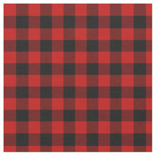 Red and Black Lumberjack Plaid Fabric