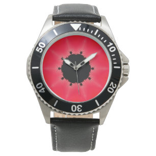 Red and Black Mandelbrot Fractal Watch