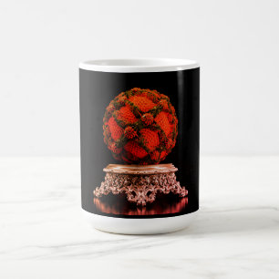 Red And Black Mandelbrot Sphere On Silver Pedestal Coffee Mug