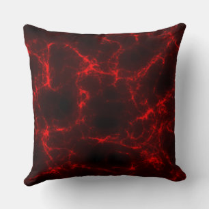 Red and Black Marble abstract Cushion
