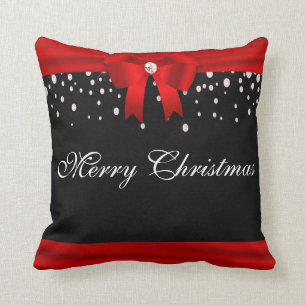 Red and Black Merry Christmas Cushion